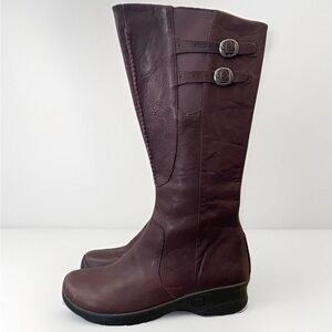 Keen Boots Womens Size 8 Leather Tall Side Zip Buckle Comfort Casual 5477-PPLI